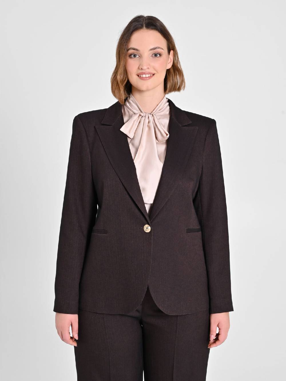 Rinascimento Giacca Curvy in Poliviscosa Marrone 2025
