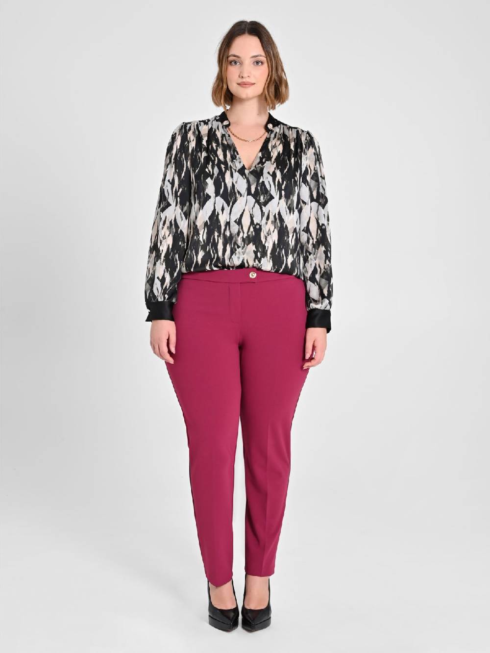 Rinascimento Pantaloni Curvy Skinny Bordeaux Vendita