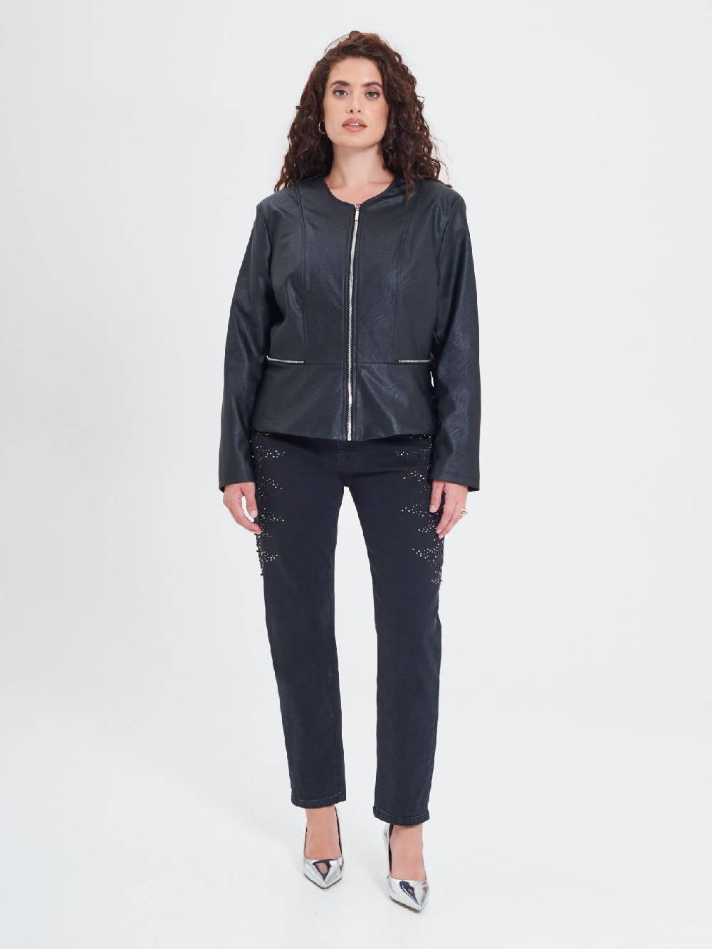 Rinascimento Giubbino Curvy in similpelle con Baschina Promozione