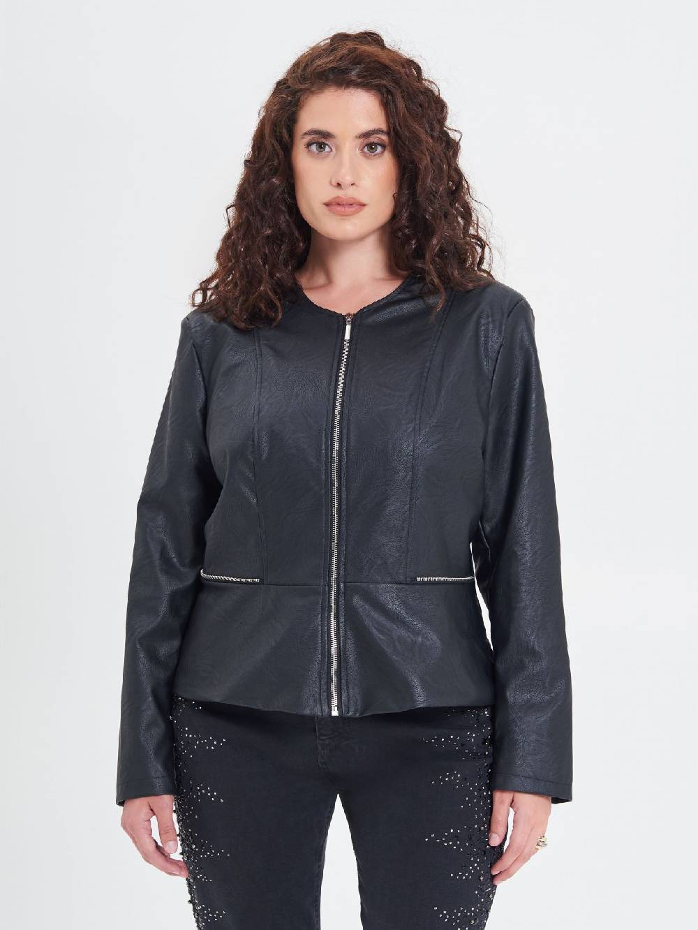 Rinascimento Giubbino Curvy in similpelle con Baschina Promozione