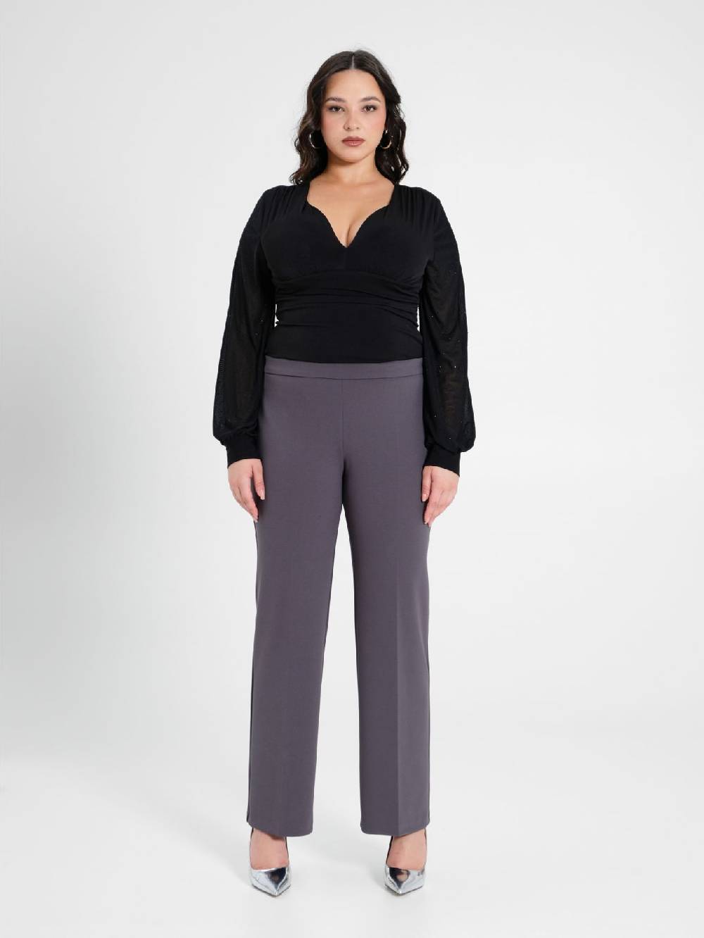 Rinascimento Pantaloni Curvy Grigio Scuro Spedizione Gratuita