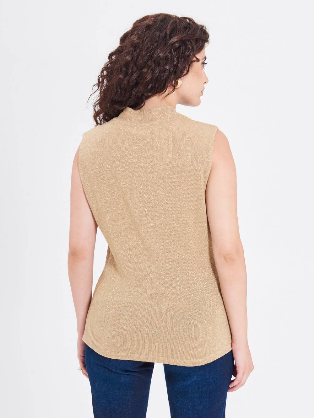Rinascimento Top Curvy in Lurex Oro Pezzi Unici