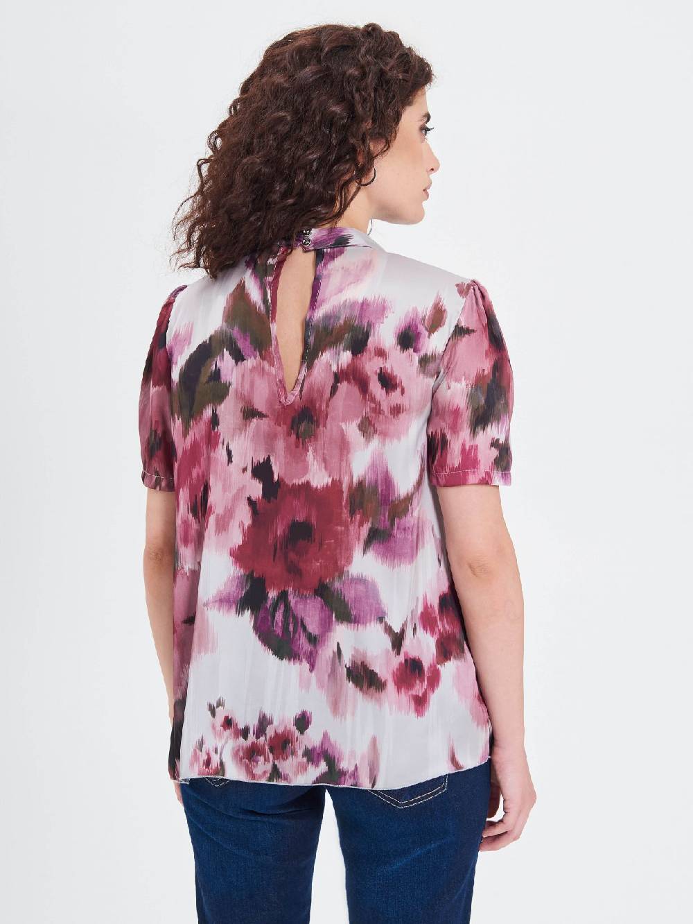 Rinascimento Blusa Curvy stampa Fiori Astratti Soddisfazione Garantita