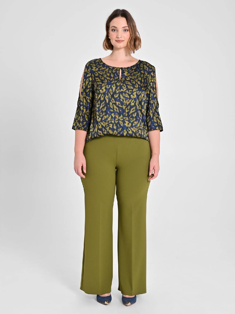 Rinascimento Pantaloni Curvy Verde Muschio Acquista Ora
