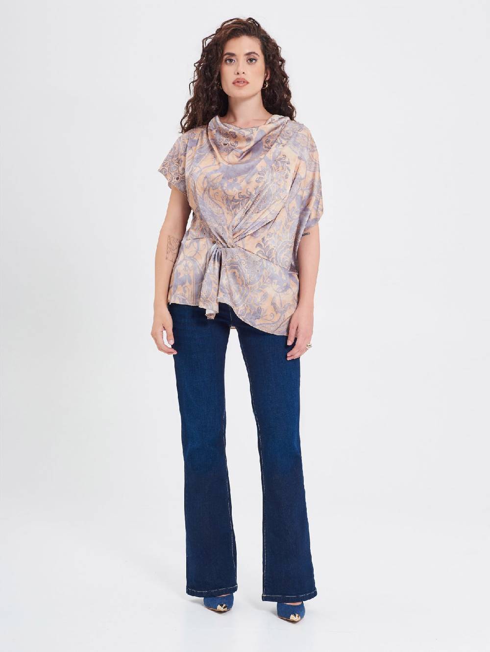 Rinascimento Blusa Curvy stampa Cachemire Consegna Veloce