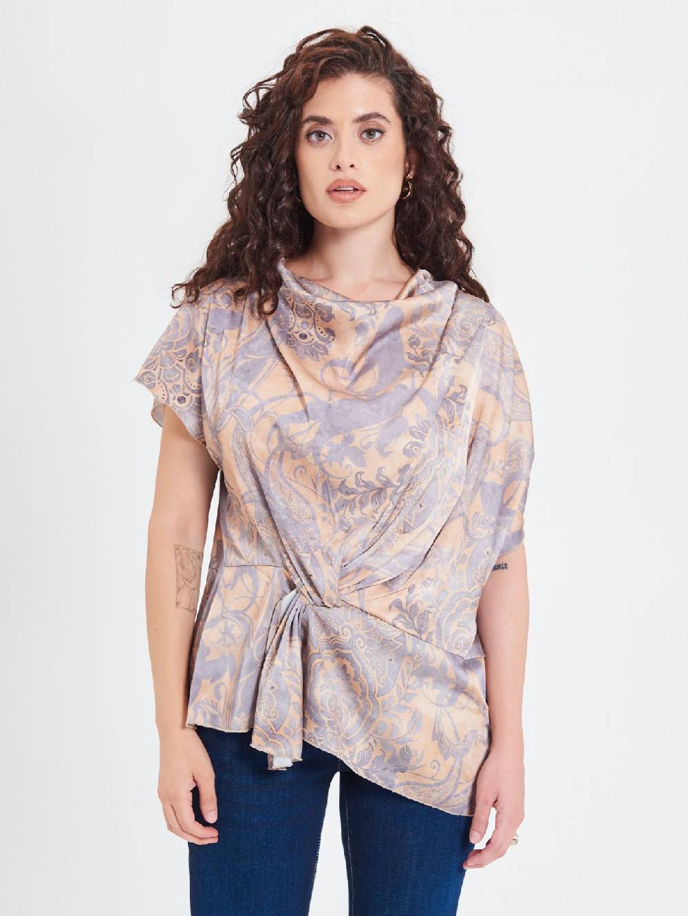 Rinascimento Blusa Curvy stampa Cachemire Consegna Veloce