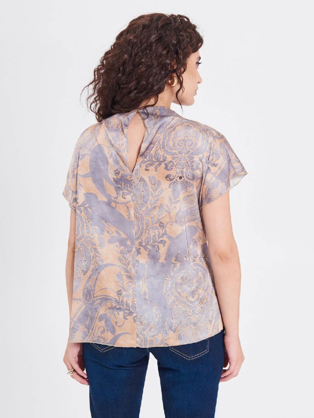 Rinascimento Blusa Curvy stampa Cachemire Consegna Veloce