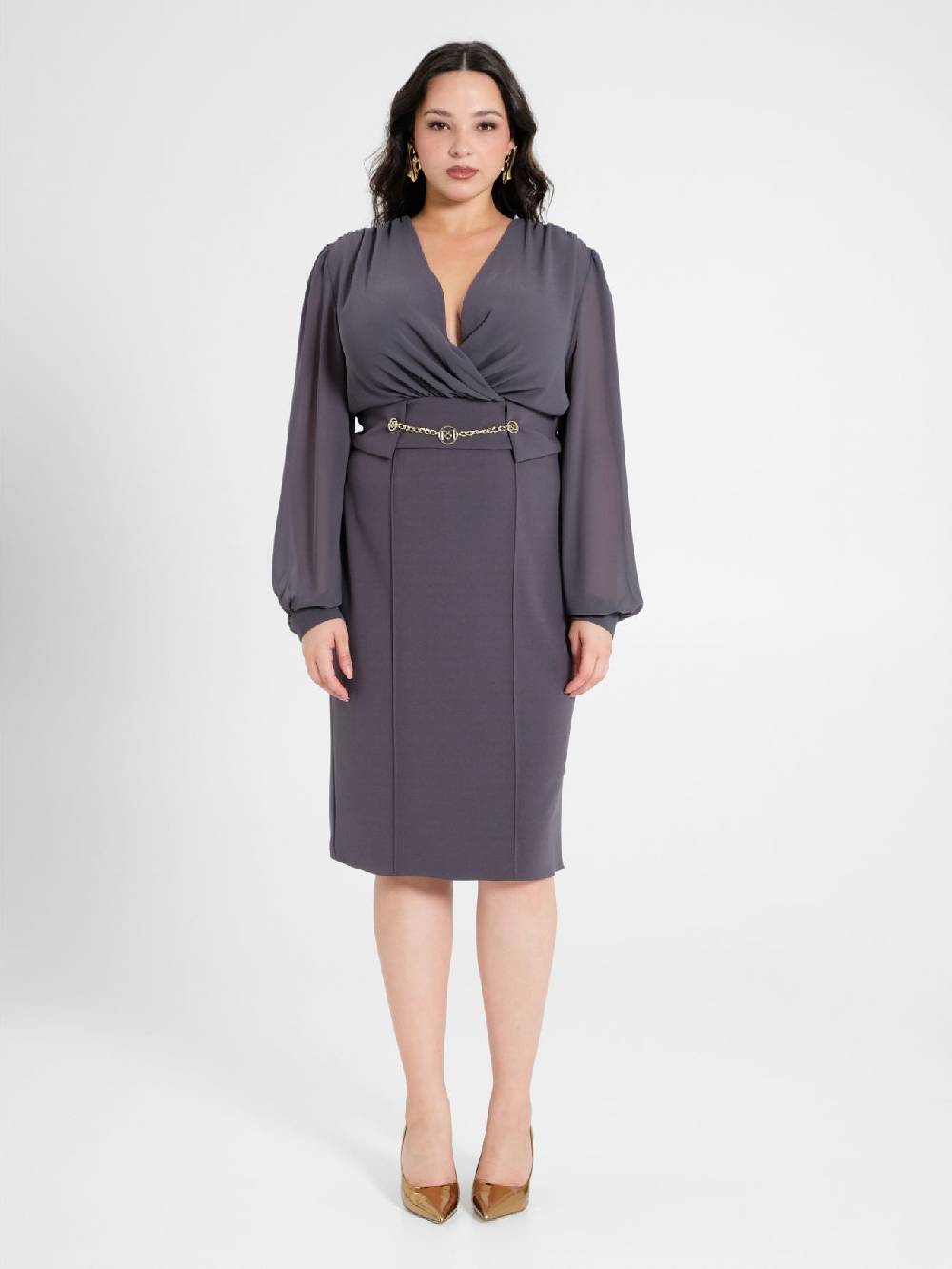 Rinascimento Tubino Curvy Chain Grigio Online