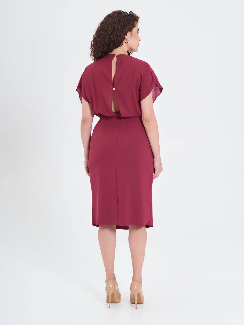 Rinascimento Abito Curvy Nodo Bordeaux Outlet