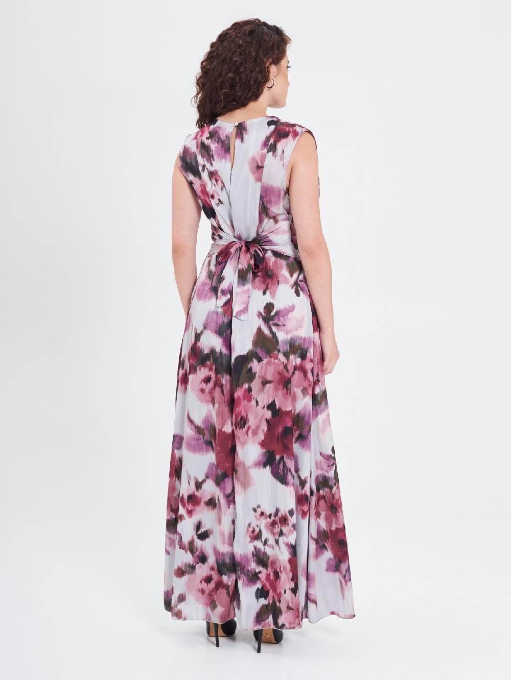 Rinascimento Abito Curvy stampa Fiori Astratti In Vendita