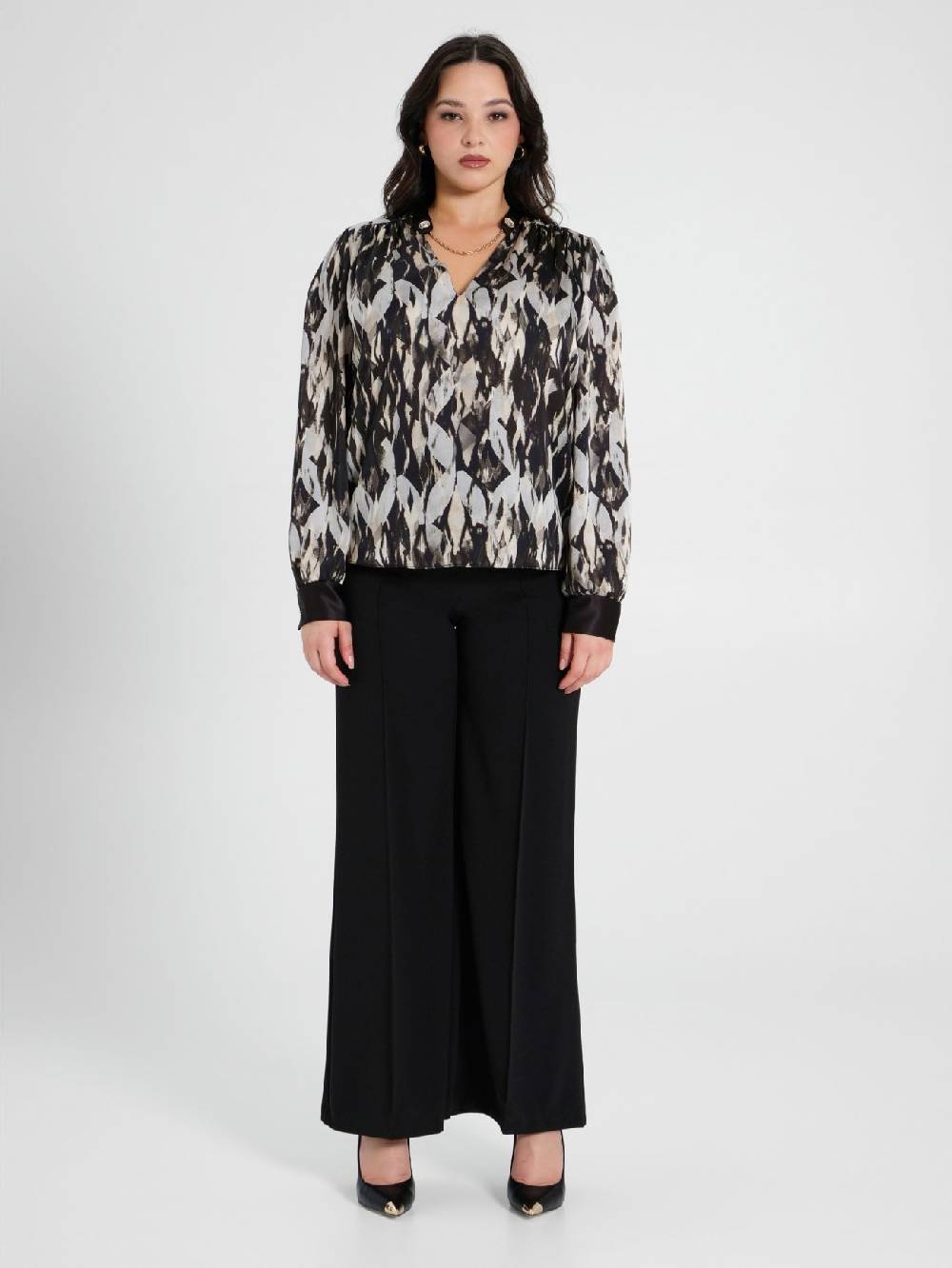 Rinascimento Blusa Curvy stampa Black & White Offerta San Valentino