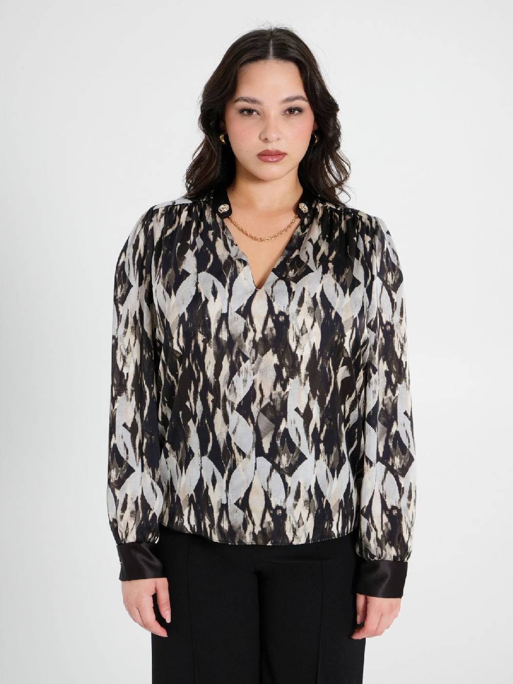 Rinascimento Blusa Curvy stampa Black & White Offerta San Valentino