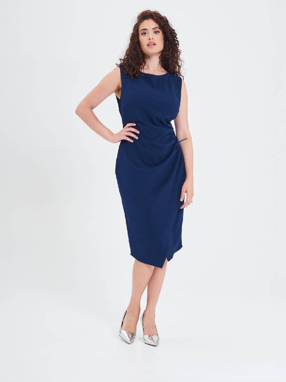 Rinascimento Tubino Curvy Drappeggiato Smaltimento dello stoccaggio