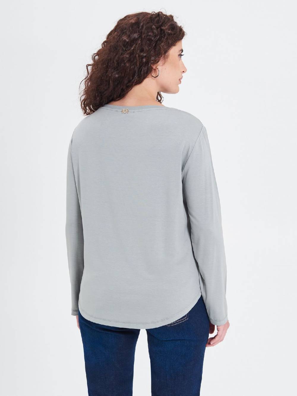 Rinascimento Blusa Curvy Envers Satin Grigia Latest fashion