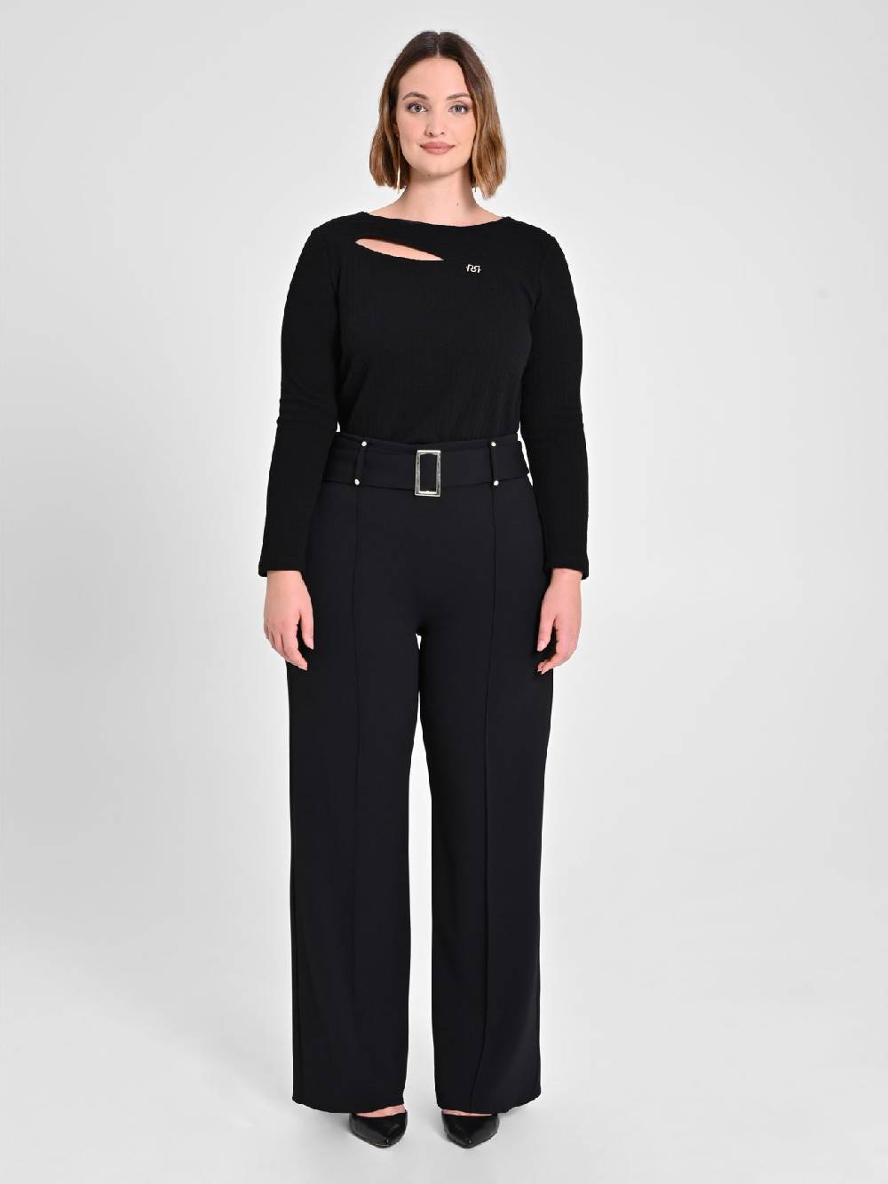 Rinascimento Pantaloni Curvy Neri Liquidazione