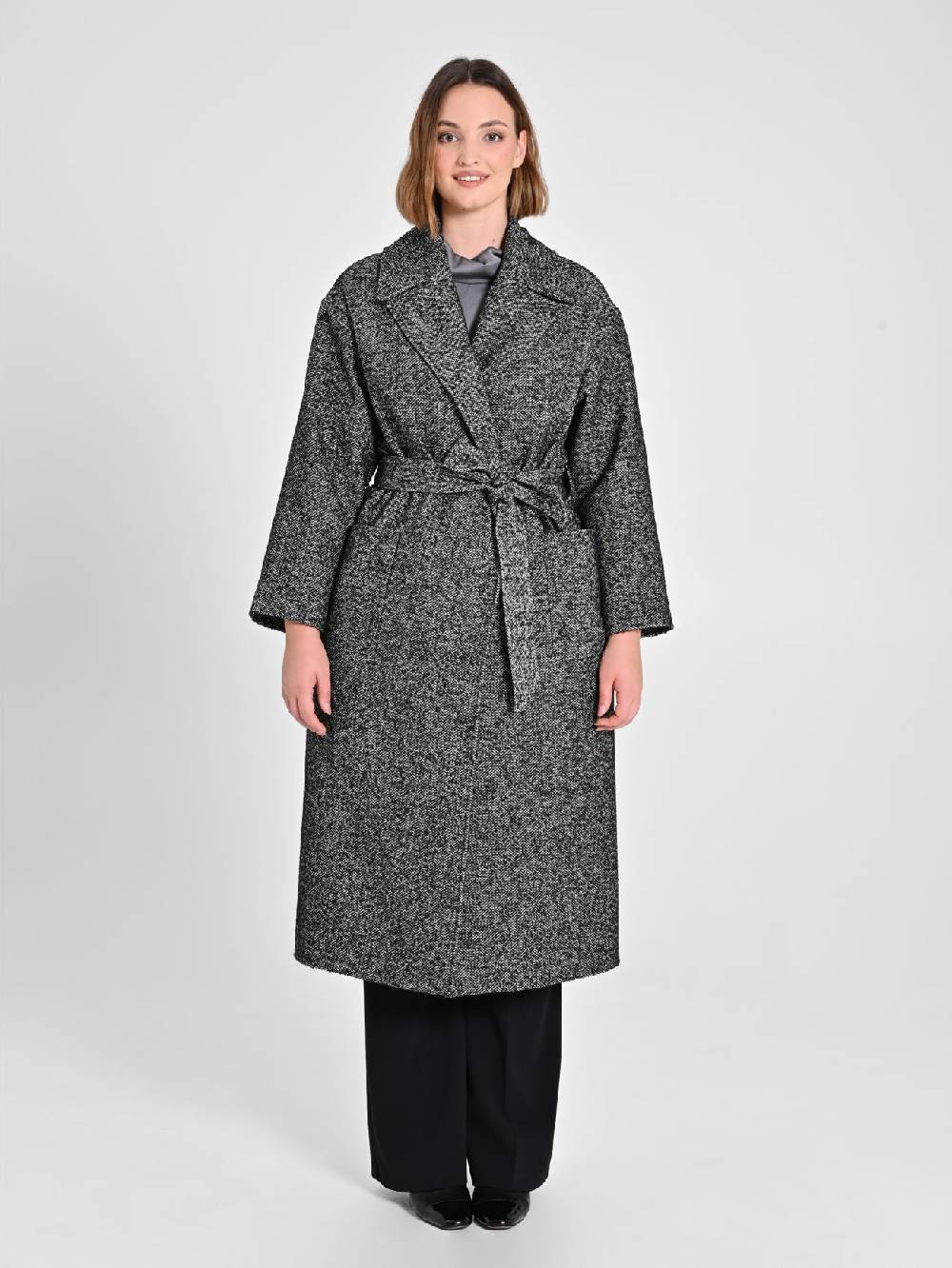 Rinascimento Cappotto Curvy Black & White Sconti VIP