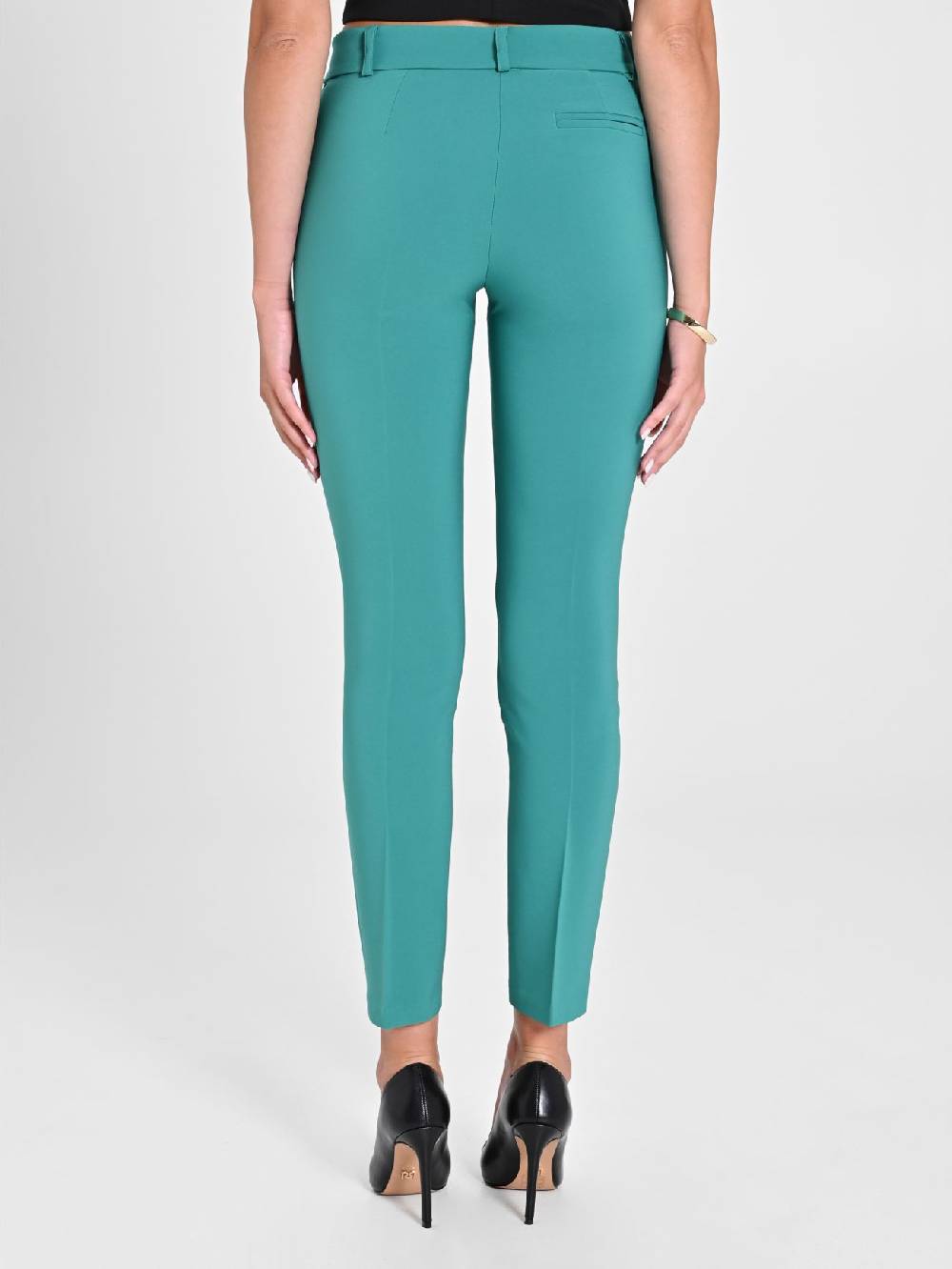 Rinascimento Pantaloni Straight in Tessuto Tecnico Verde Giada Ultimi tre giorni