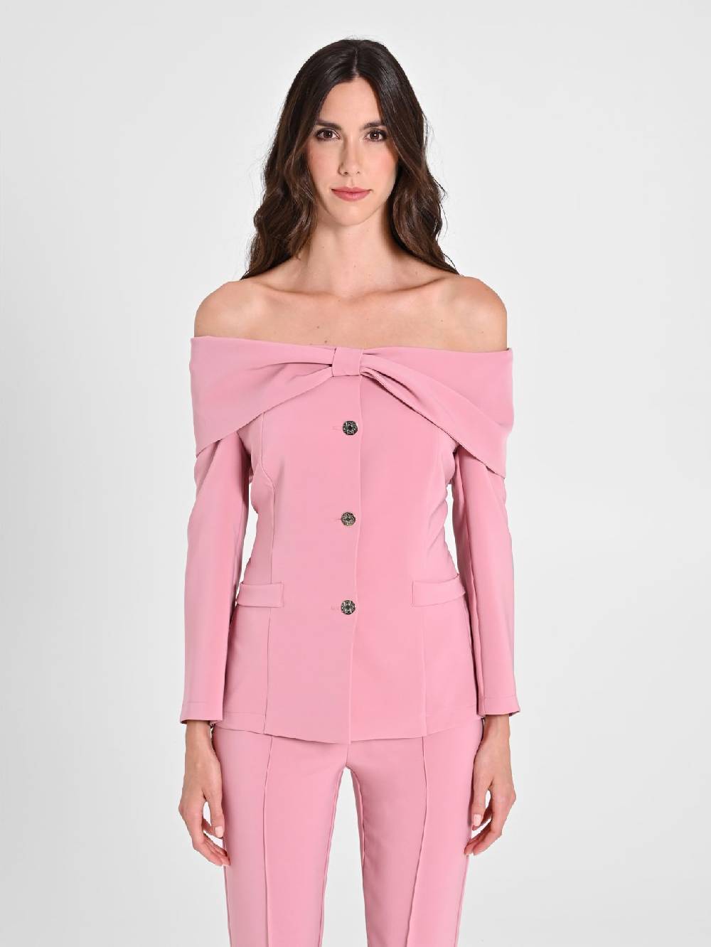 Rinascimento Giacca con Fiocco Rosa Antico Fino al 55% di sconto