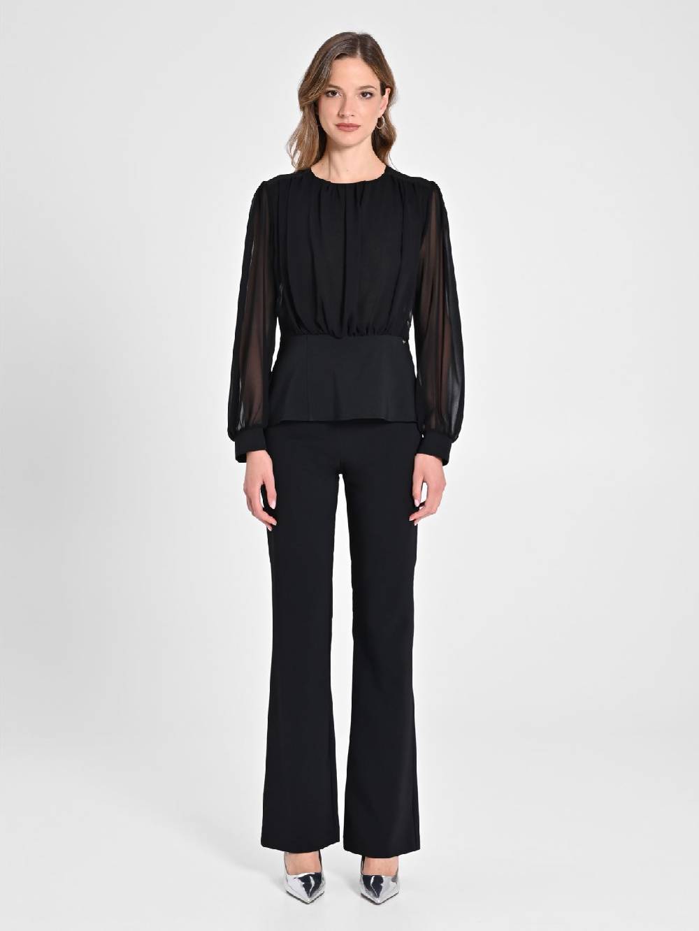 Rinascimento Blusa in Georgette Black Friday Prezzi