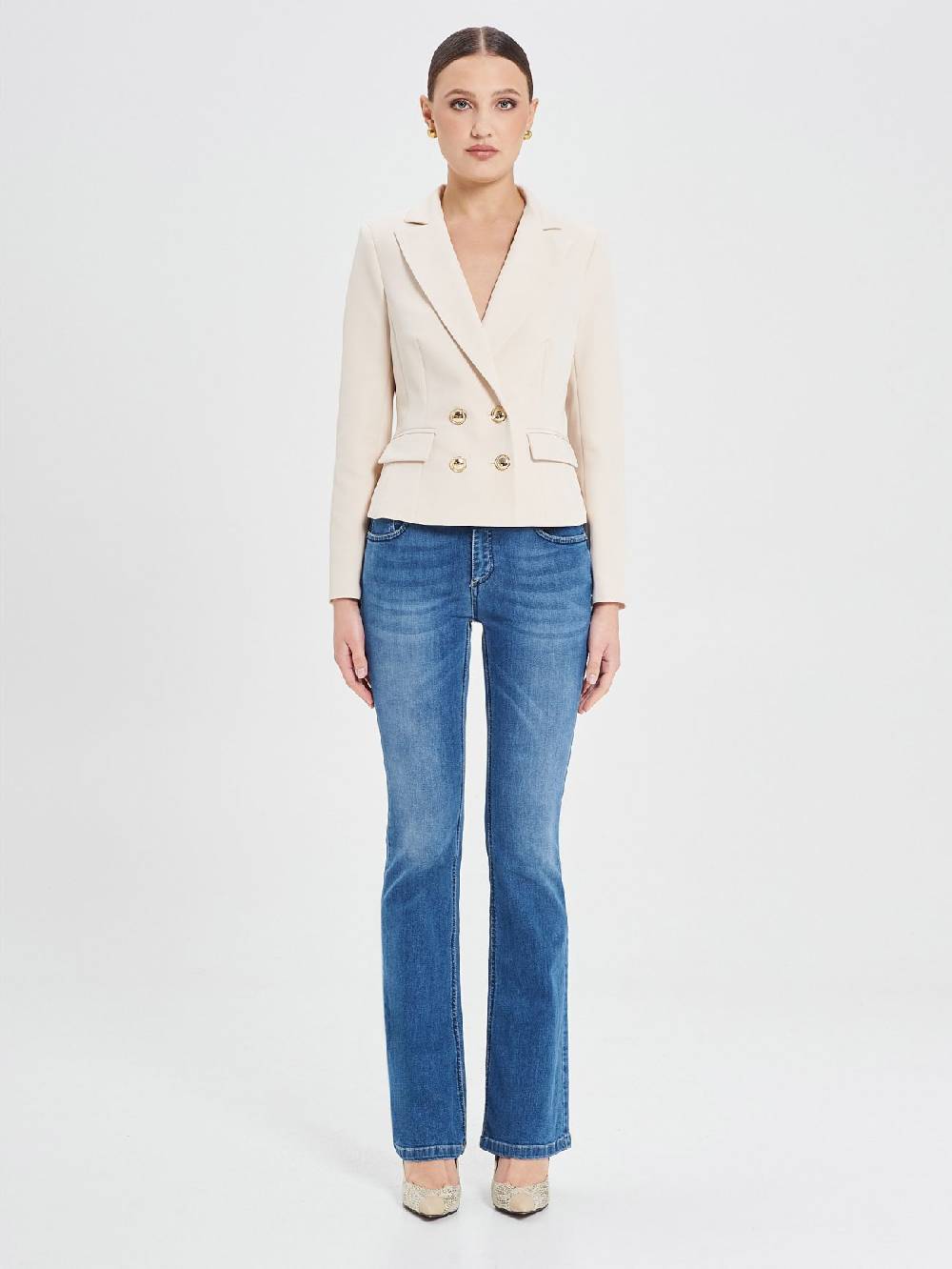 Rinascimento Giacca Doppiopetto Beige Donna Spedizione Gratuita