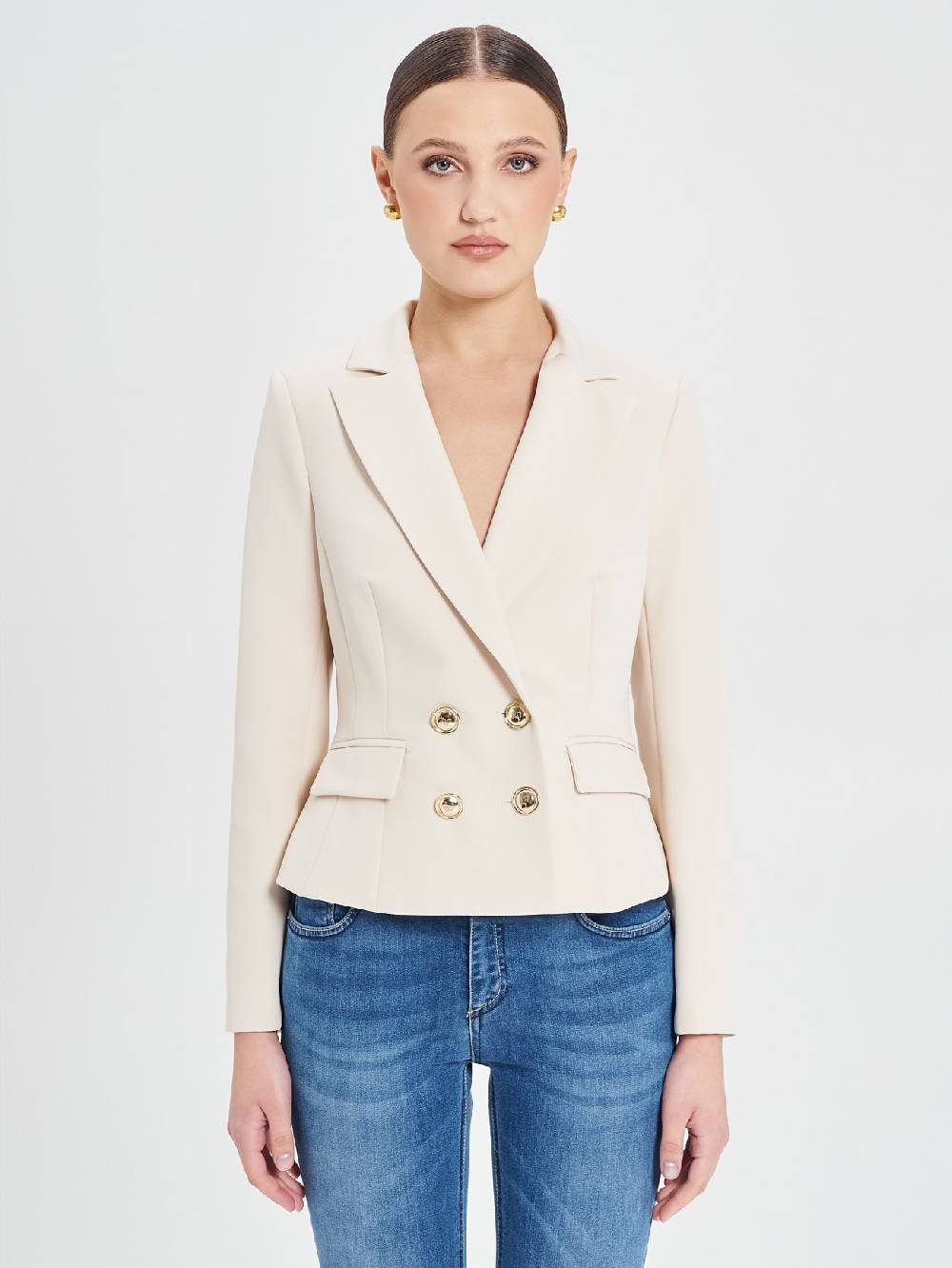Rinascimento Giacca Doppiopetto Beige Donna Spedizione Gratuita
