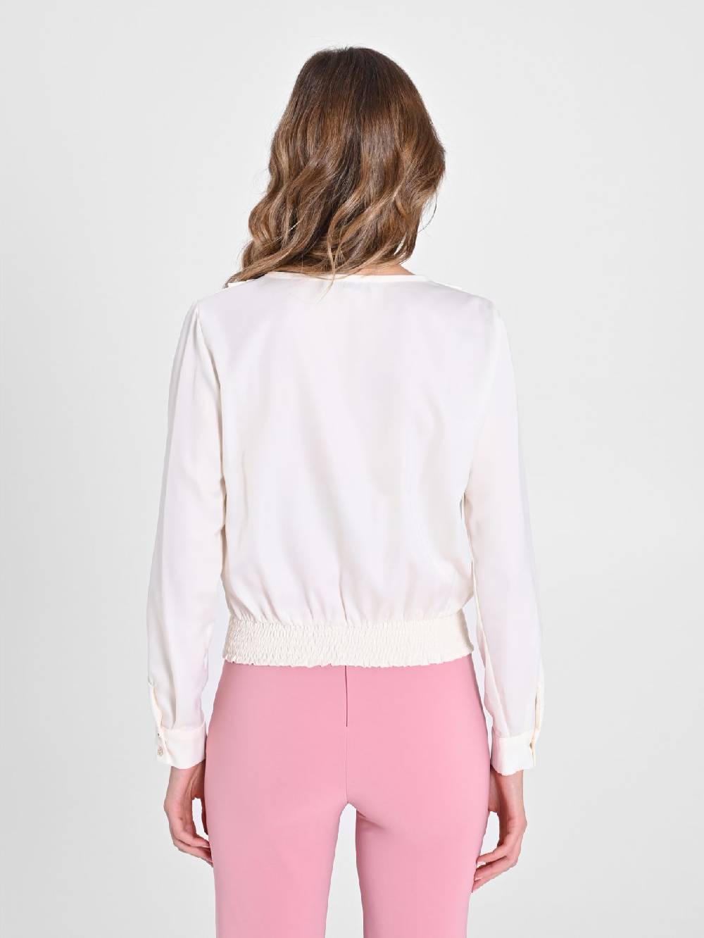 Rinascimento Blusa incrociata in Raso Presa