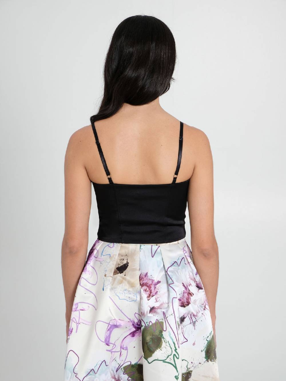 Rinascimento Top Bustier in Raso Strutturato Nero Online