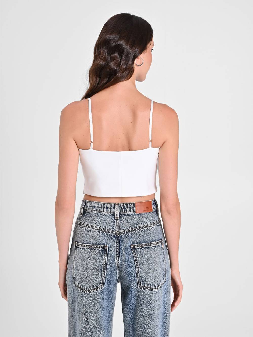 Rinascimento Crop Top Bianco con Scollo a Cuore Hotsell