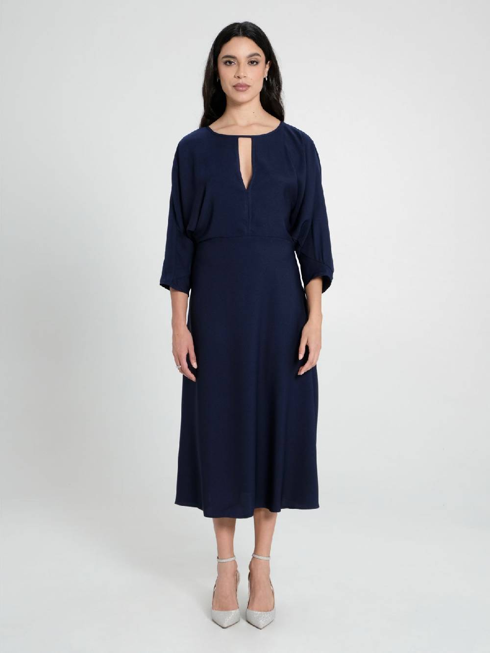 Rinascimento Abito Midi con Maniche Kimono Saldi Di Fabbrica
