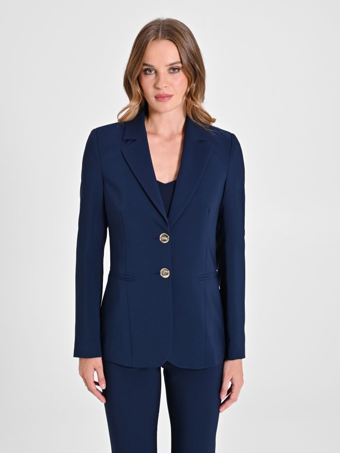 Rinascimento Giacca a Due Bottoni in Tessuto Tecnico color Blu Vendite stagionali