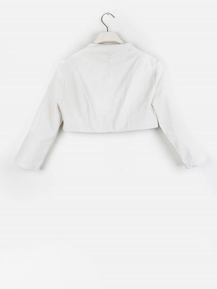 Rinascimento Coprispalle Basic in Simil Pelle color Bianco Donna Lightning offer