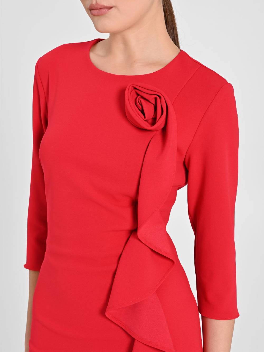 Rinascimento Tubino Rosso Rosa Rouche Fino al 65% di sconto