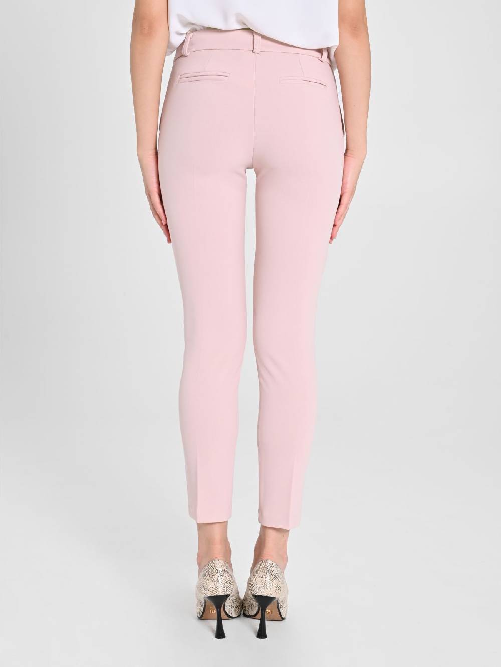 Rinascimento Pantaloni Straight in Scuba mano Crepe Rosa Solo un giorno rimasto