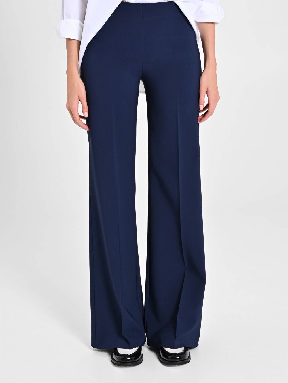 Rinascimento Pantaloni Palazzo in Tessuto Tecnico Blu Black Friday Prezzi
