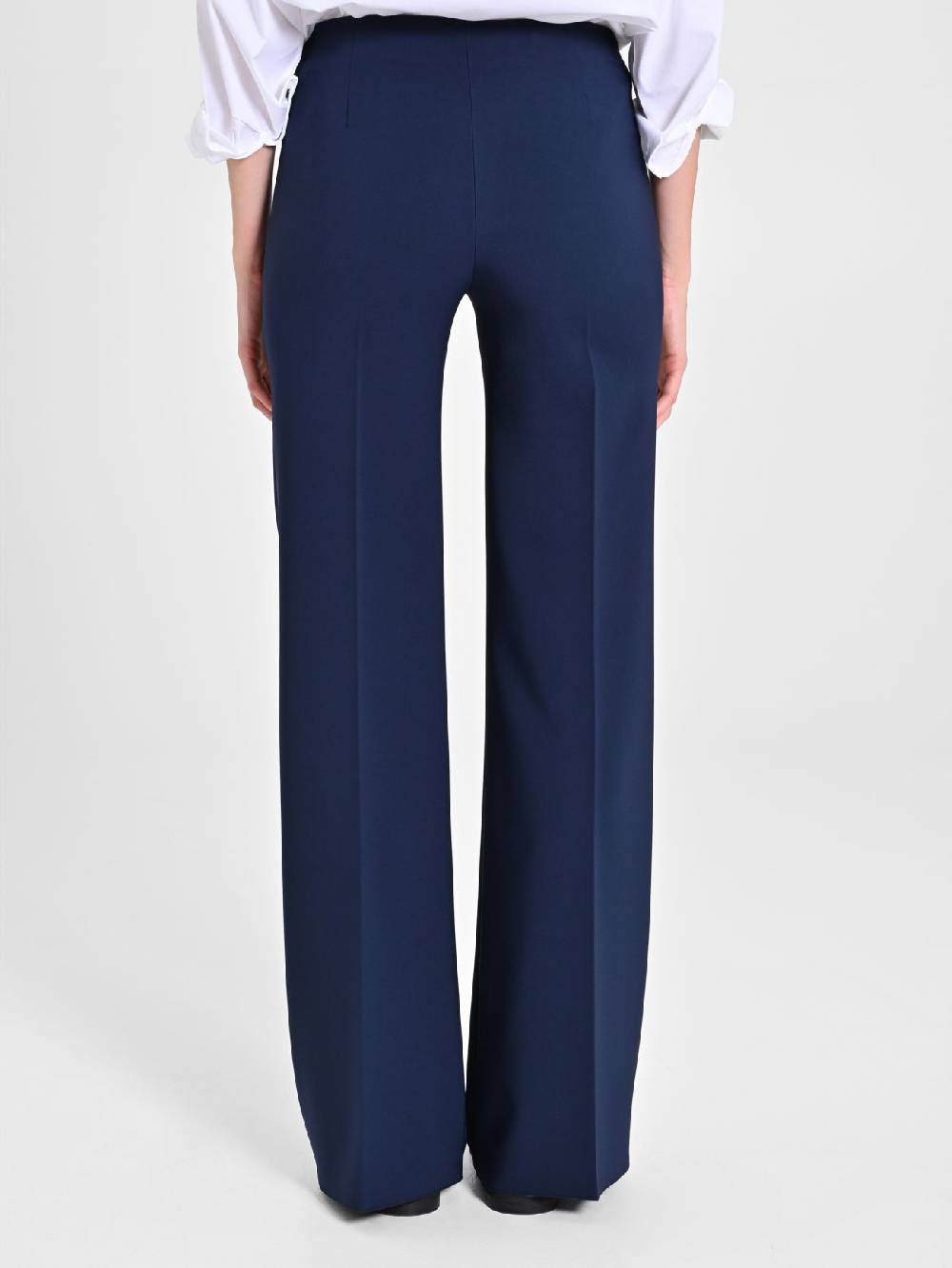 Rinascimento Pantaloni Palazzo in Tessuto Tecnico Blu Black Friday Prezzi