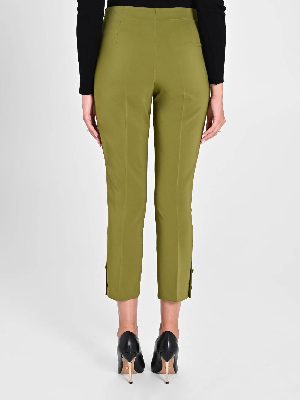 Rinascimento Pantaloni Slim in Tessuto Tecnico Verde Muschio Sconti questo mese