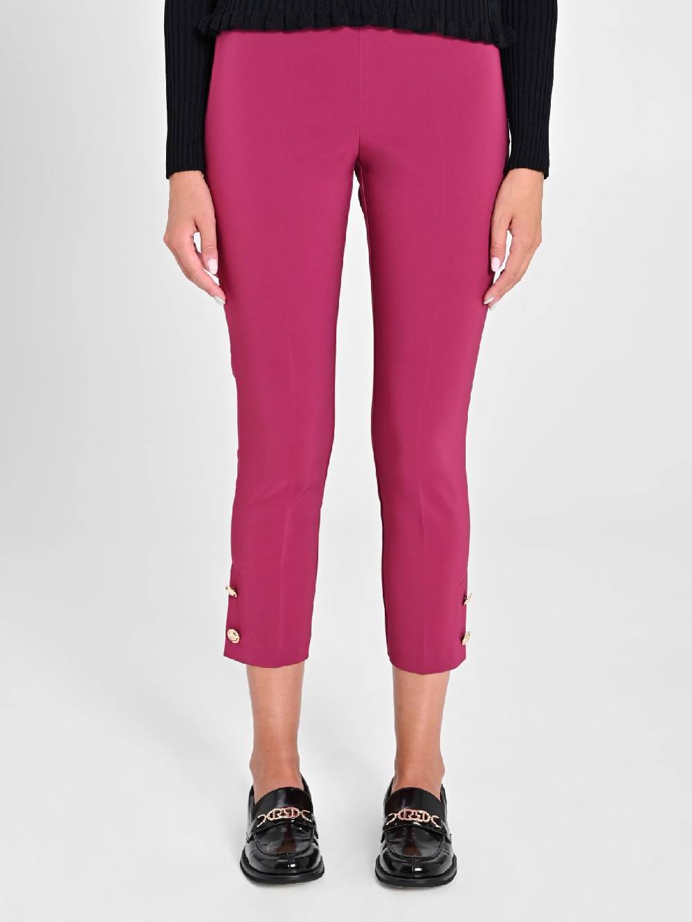 Rinascimento Pantaloni Slim in Tessuto Tecnico Bordeaux Italy