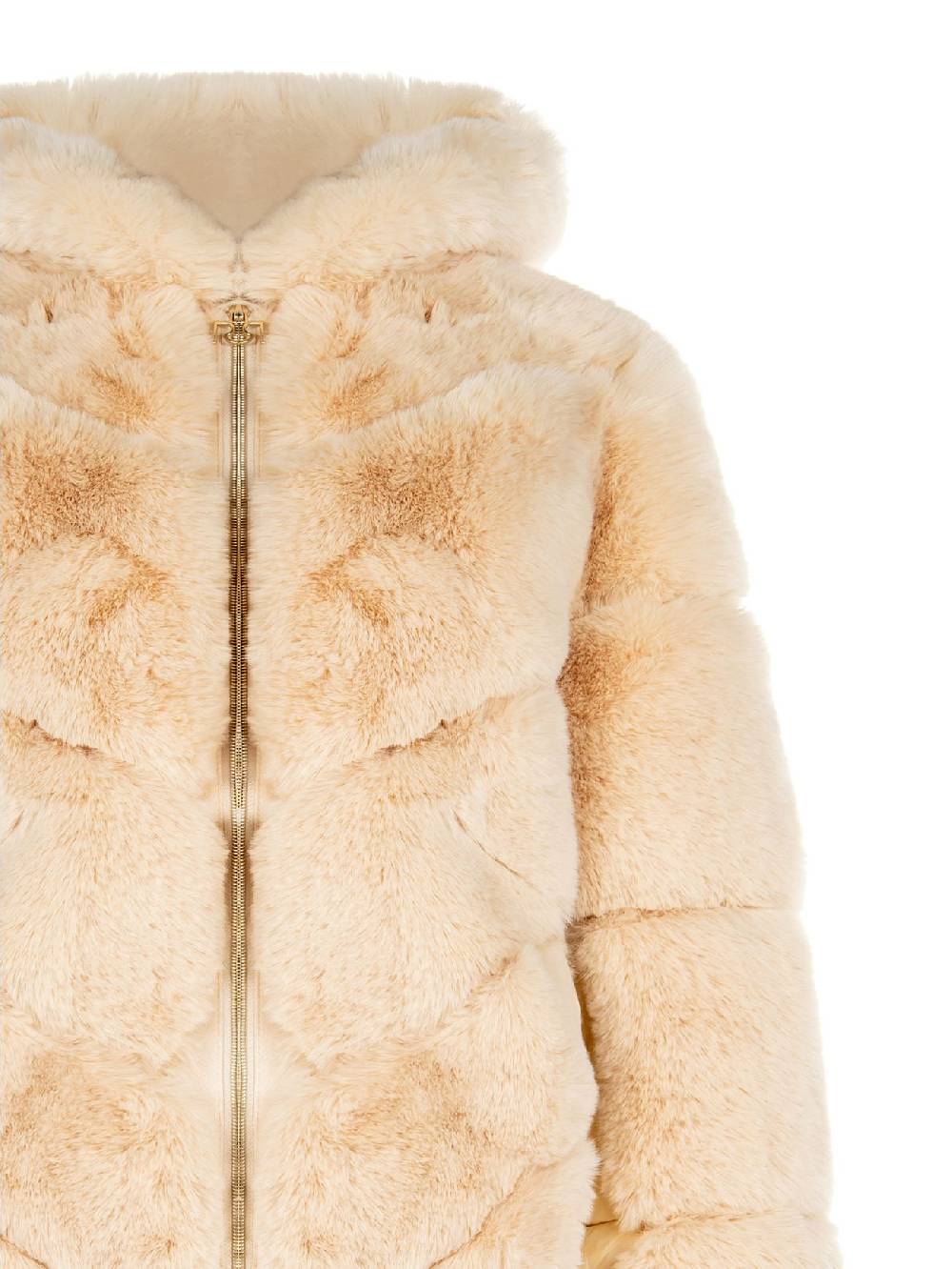 Rinascimento Giacca effetto Pelliccia Beige Nuovo