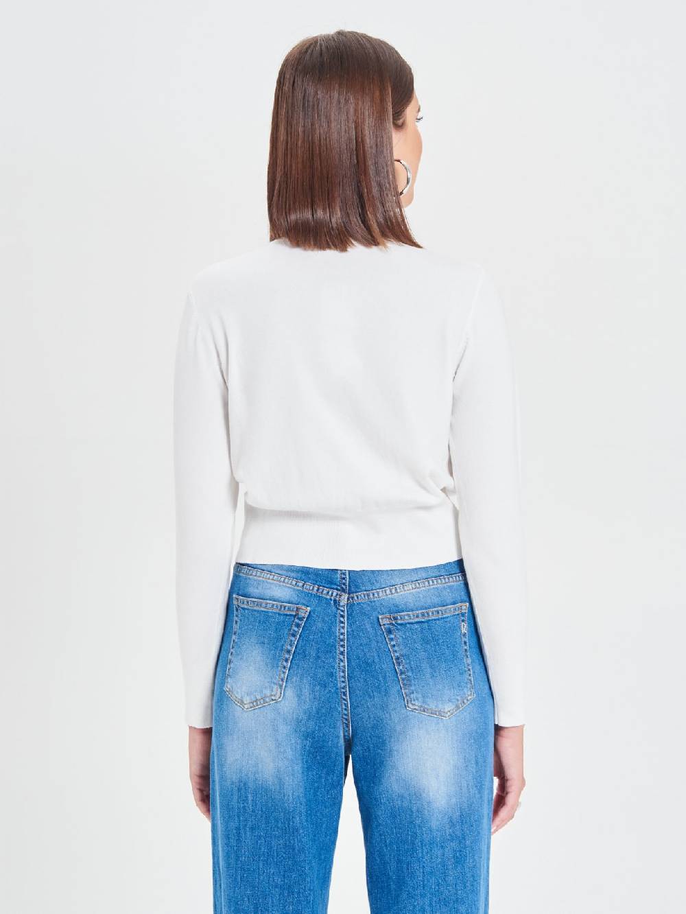 Rinascimento Cardigan Bianco in Maglia Eco Vero® Qualità