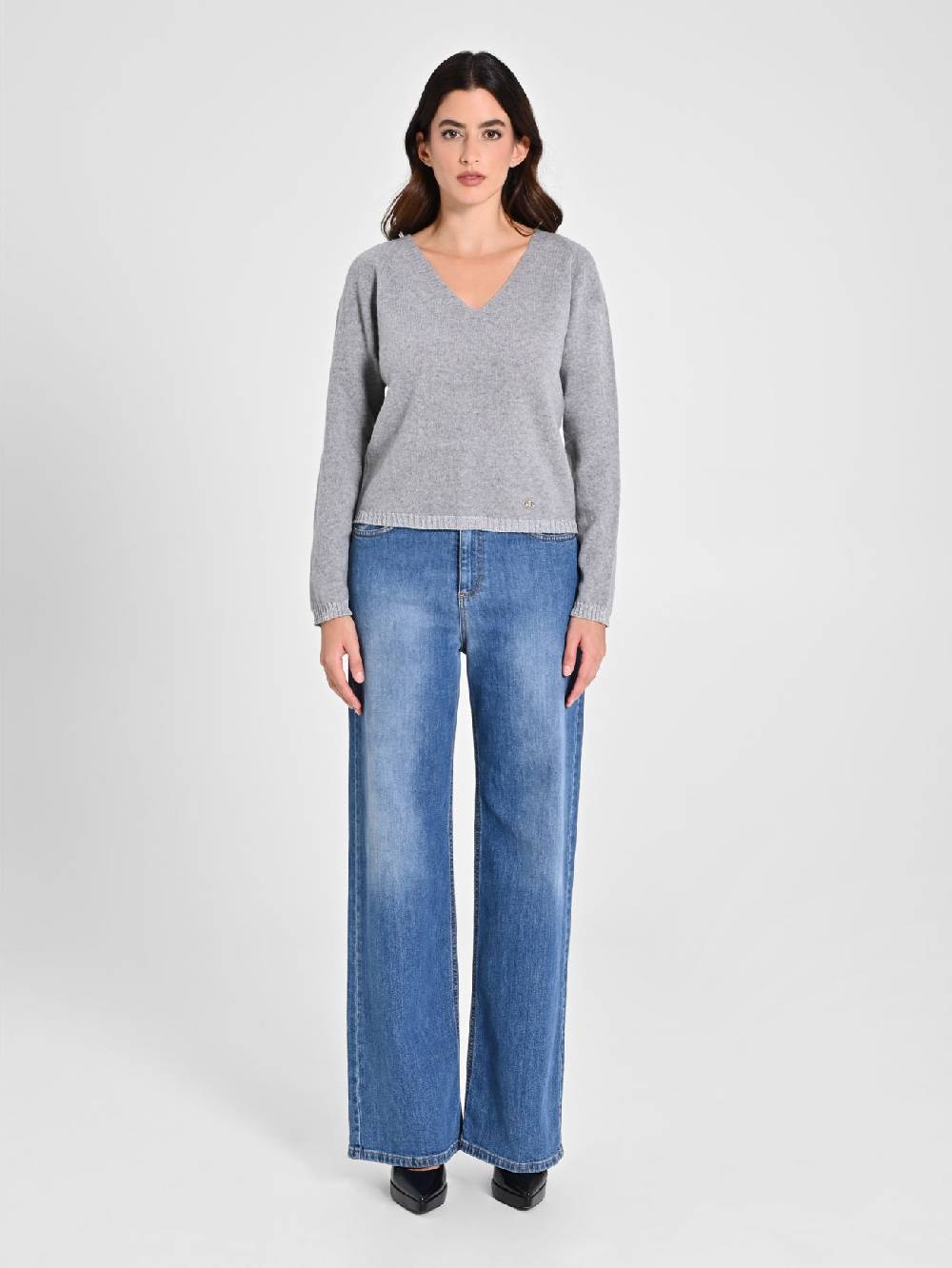 Rinascimento Maglione Lana Cashmere Grigio Pezzi Unici