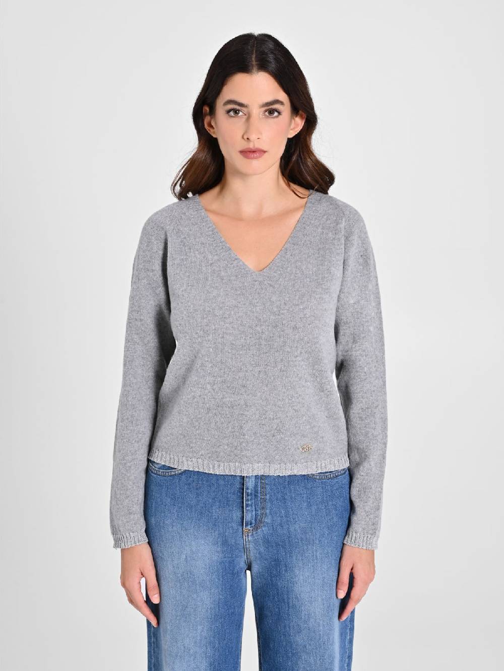 Rinascimento Maglione Lana Cashmere Grigio Pezzi Unici