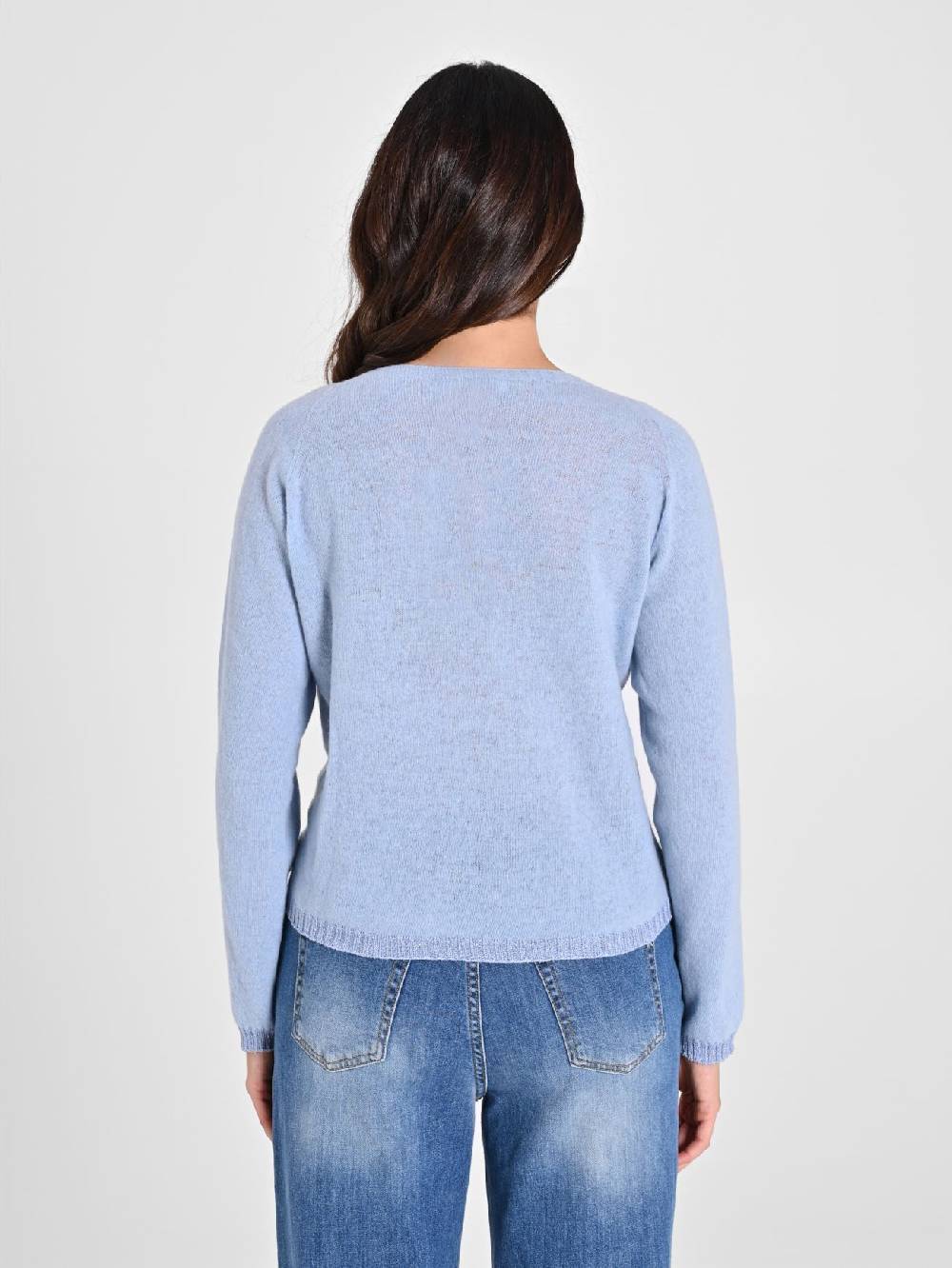 Rinascimento Maglione Lana Cashmere Azzurro Soddisfazione Garantita