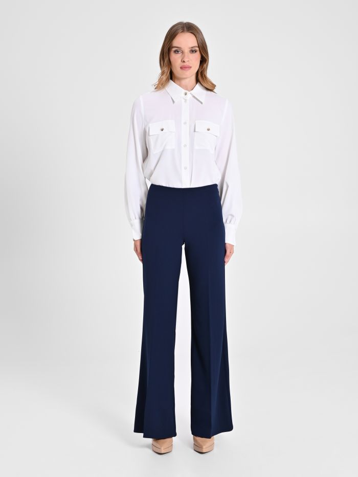 Rinascimento Pantaloni palazzo in scuba crèpe Online