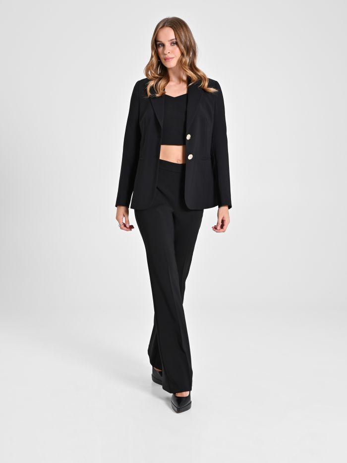 Rinascimento Pantaloni Mid Flared in Tessuto Tecnico Vendita Economica