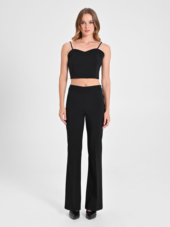 Rinascimento Pantaloni Mid Flared in Tessuto Tecnico Vendita Economica