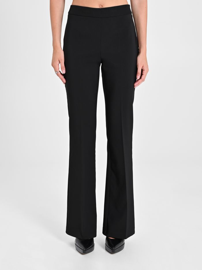 Rinascimento Pantaloni Mid Flared in Tessuto Tecnico Vendita Economica