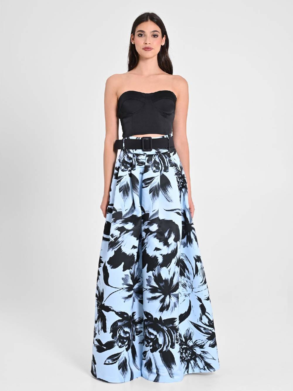 Rinascimento Maxi Gonna in Duchesse stampa Floreale Vendite Flash