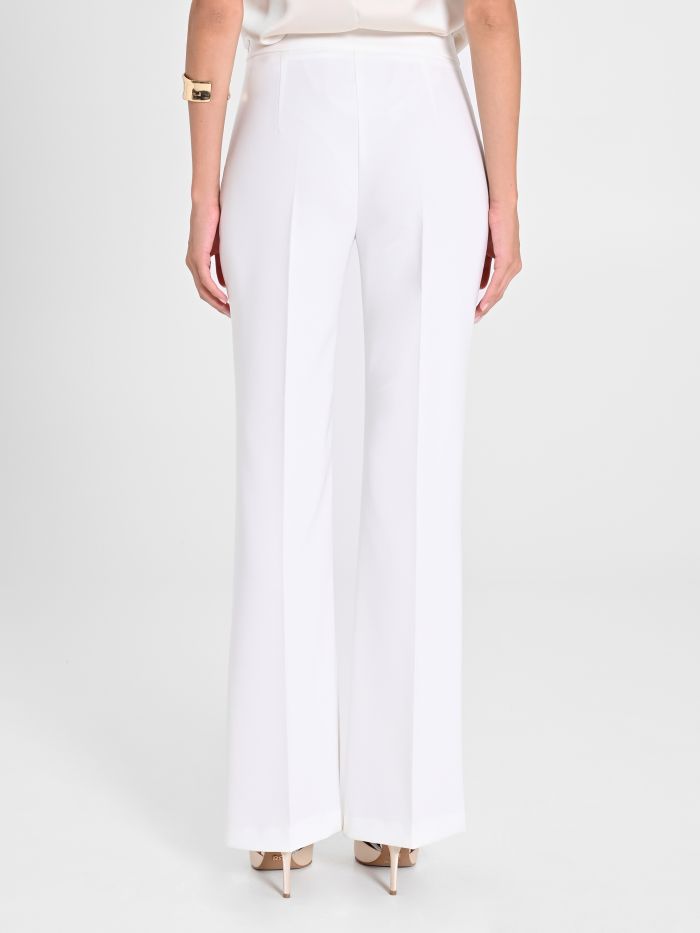 Rinascimento Pantaloni Mid Flared in Tessuto Tecnico Bianco Nuova