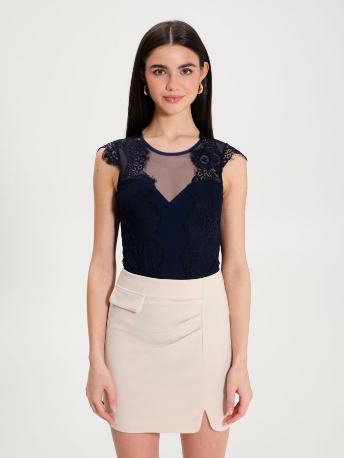 Rinascimento Top Body in Pizzo Spedizione gratuita
