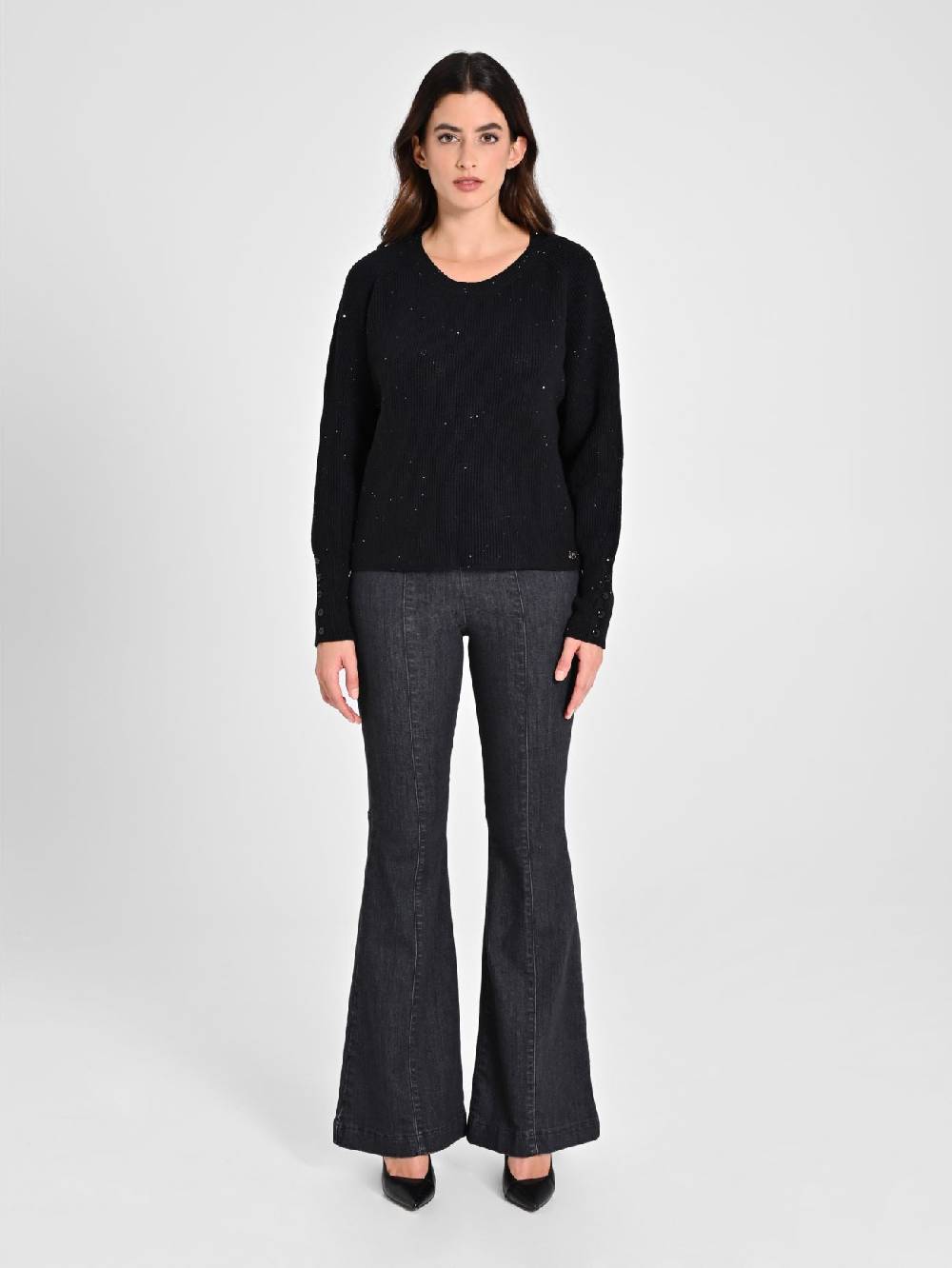 Rinascimento Maglione Nero Paillettes Offerta esclusiva